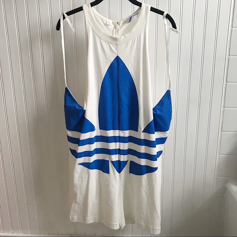 RARE Adidas trefoil romper play suit